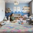 thumbnail image 6 of ZENELESS 9'x12' Tie-Dye Rainbow Plush Shaggy Rug, Extra Large Soft Indoor Modern Fluffy Carpet for Stylish Home Decor, 6 of 7