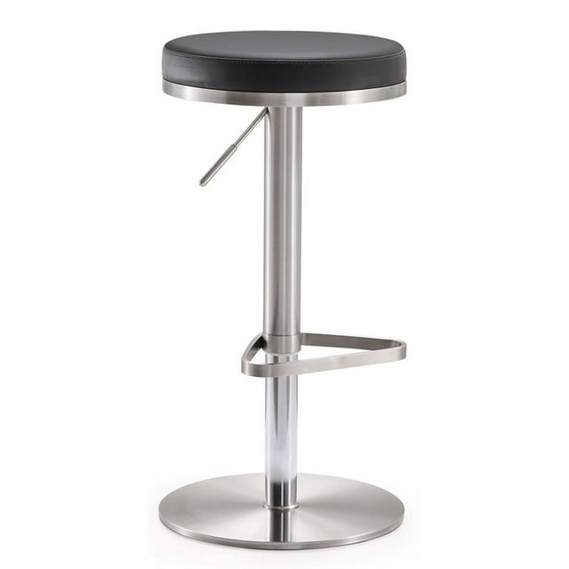 Tabouret à Barres Réglable en Acier Inoxydable Noir Fano