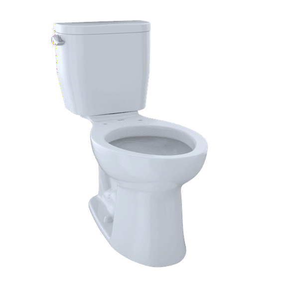 TOTO® Entrada™ Two-Piece Elongated 1.28 GPF Universal Height Toilet, Cotton White - CST244EF#01