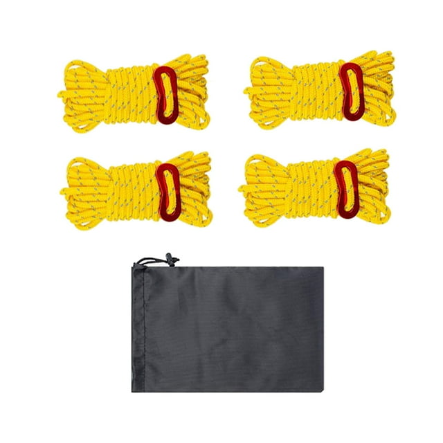 Soporte de accesorios de equipo Zulema 4x líneas reflectantes con cuerdas de campamento Amarillo