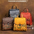 thumbnail image 6 of Women's Butterfly Embossing Bookbag Ladies Large Capacity Flower Backpack Genuine Leather Casual Daypack, 6 of 7