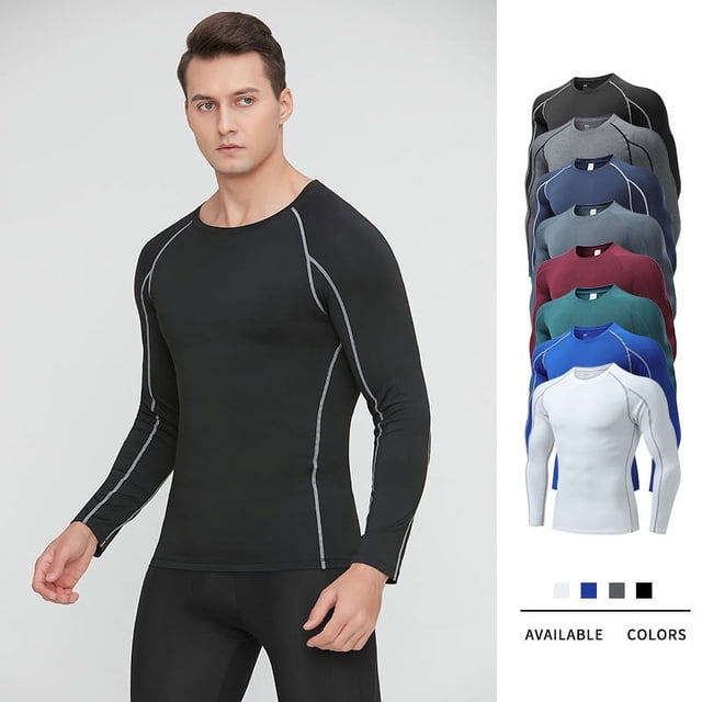 Primavera Hombres Correr Fitness Manga larga Transfronterizo Compresión de secado rápido Deportes Ropa deportiva Pro Medias de entrenamiento de baloncesto