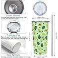 thumbnail image 5 of Avocado Tumbler with Lid and Straw, 20 Oz Stainless Cup Steel Insulated Water Bottle Travel Coffee Mug, 5 of 6