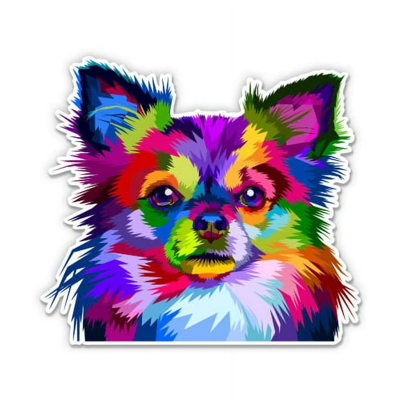 Chihuahua Pretty Pop Art Style - 3" Vinyl Sticker - For Car Laptop Water Bottle Phone - Waterproof Decal