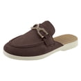 thumbnail image 6 of Dakaela Mules for Women Suede Slip on Flats Shoes Comfortable Closed Toe Backless Dress Slides Loafers 2026 for Business Work Casual Brown 9, 6 of 8