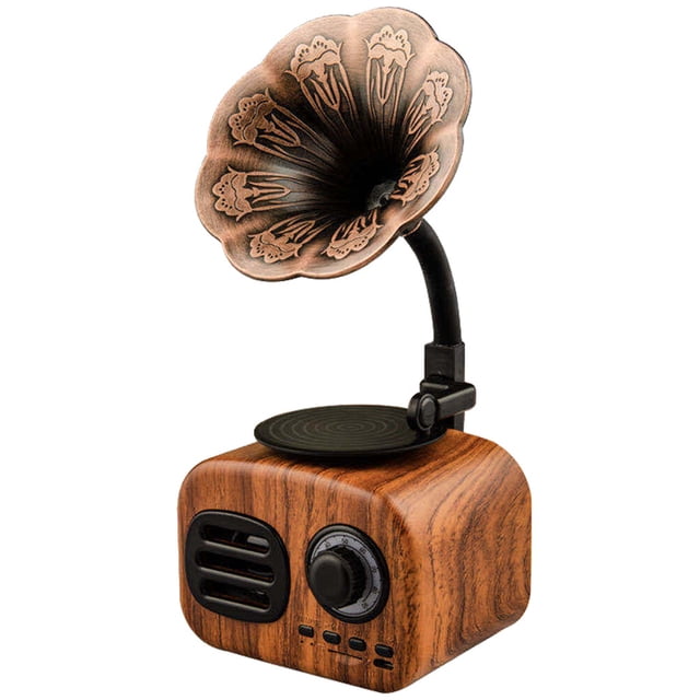 ColoMX Altavoz estéreo con forma de fonógrafo gramófono Altavoz inalámbrico de estilo clásico