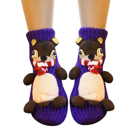 

KBKYBUYZ Christmas Socks Sleep Socks Lovely Socks Floor Socks Three-dimensional Cartoon Wool Socks Thickened Warm Socks In Winter