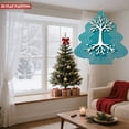 thumbnail image 3 of Stylish Metal Hanging Christmas Tree Wind Spinner - Intricate Branch & Root Design Teal Background Perfect for Garden Decor, 3 of 7