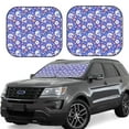 thumbnail image 6 of Kdxio flower Skull cartoon Print 2-Piece Sun Shade Front Windshield - Foldable Car Front Window Sunshades for Most Sedans SUV Truck, 6 of 6
