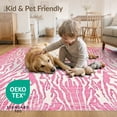 thumbnail image 4 of ODIKA Zebra Pink Print Cheetah Spotted Wavy Stripe Border Mixed Leopard Non-Slip Low Profile for Guest Room, Lounge, Apartment, 4 of 7