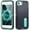 Darkblue+Mint, variant on Feishell Case for iPhone 7/8/SE 2020/SE 2022 4.7 inch,Heavy Duty 3 Layer Military Protection with Hidden Kickstand Shock Resistant Armor Hybrid Bumper Rugged Rubber Phone Cover,Gray+Green