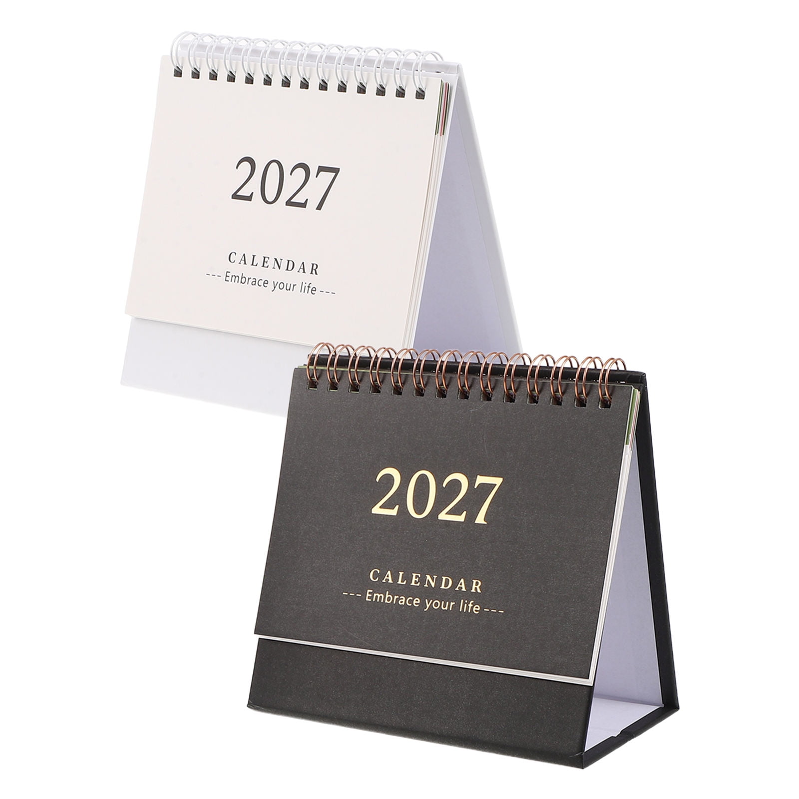 LOLIPPYY 2-Pack 2027 Spiral Bound Desk Calendars for Office and Home Use Easy Schedule Planning and Daily Organization