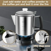 Jetcloudlive Stainless Steel Coffee Percolator 6-Cup Camping Coffee Pot with Glass Knob Portable Percolator Coffee Pot for Campfire or Stove Top Coffee Making