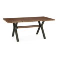 thumbnail image 1 of Amisco Laredo Distressed Wood and Metal Dining Table in Brown/Gun Metal, 1 of 4