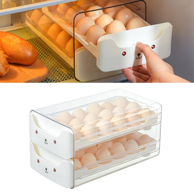 Caja de Soporte de Almacenamiento de Huevos, Contenedor de Huevos para refrigerador multifuncional