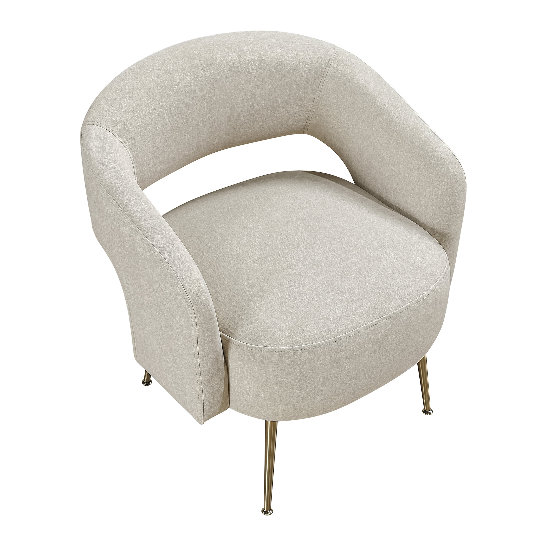 OakvillePark Arcluna Velvet Accent Chair with Metal Legs, Taupe