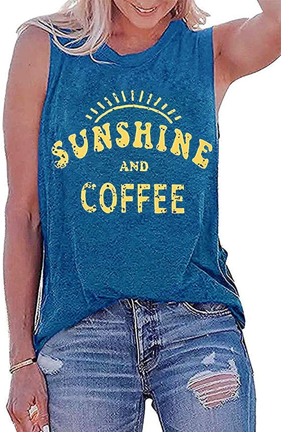 Sunshine and Coffee Tank Casual Summer 
