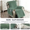 thumbnail image 6 of Lavish Cover 28in Recliner Cover Slipcover, Gray Green Soft Striped Sofa Protector with Pockets, Non-Slip Armchair Cover for Living Room, 6 of 8