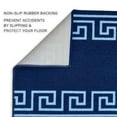 thumbnail image 4 of Runner Rug for Hallway Greek Key Print Design Blue White Color 26 Inch or 31 Inch Wide by Your Length Choice Slip Resistant Rubber Backing Stain Resistant Pile Stair Runner, 4 of 6