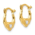 thumbnail image 2 of 14K Yellow Gold Madi K with Rhodium Heart Hollow Hoop Earrings, 2 of 3