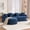Navy Blue & 98", variant on CKEASEAN 106" Oversized Chenille Sectional Sofa with Chaise, Curved Boneless Couch, L-Shape 5-Seater Compression Sofa with Wide Seat & 5 Pillows for Living Room, No Assembly Required