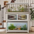 thumbnail image 2 of REDAYFUR Heavy Duty Metal Aquarium Stand with Power Outlets, 40 Gallon Fish Tank Stand for 2 Fish Tank Accessories Storage, Suit for Turtle Tank, Reptile Terrarium, 700lbs Capacity | White, 2 of 9