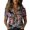 Blue, variant on QASIEATN Women's Retro Shirt Women's Satin Printed Short Sleeved Shirt Vacation Style Shirt