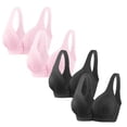 thumbnail image 1 of Timegard 4pc Bras for Women Front Closure Button High Support Ruched Breathable Comfort Everyday Bras, 1 of 6