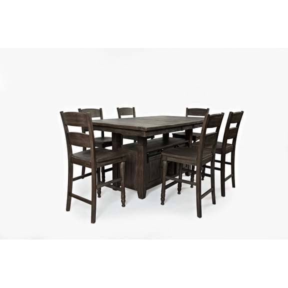 Madison County Reclaimed Pine 72" Farmhouse Counter Height Seven-Piece Dining Set