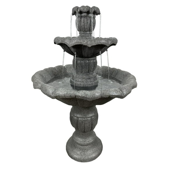 Angelo Décor Veneto Tiered Fountain, 39-inch Height, Dark Grey, Includes Energy Efficient Pump