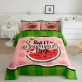 thumbnail image 2 of Feelyou Cartoon Watermelon Full Size Comforter Sets, Pink Green Stripes Bedding Comforter Set, Sweet Summer Time Reversible Bedding Sets, Super Cozy Room Decor, 3 Pieces, 2 of 8
