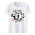 thumbnail image 4 of Trendfront Womens Jesus Letter Graphic T Shirts Crewneck Casual Loose Fit Short Sleeve Tee Trendy Christian Faith Pullover Clothing, 4 of 4
