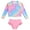 Leopard Pink, variant on HWJAD 2-Piece Rash Guard Sets for Toddler Kids Little Girls Long Sleeve Swimsuit with UPF 50+ Sun Protection