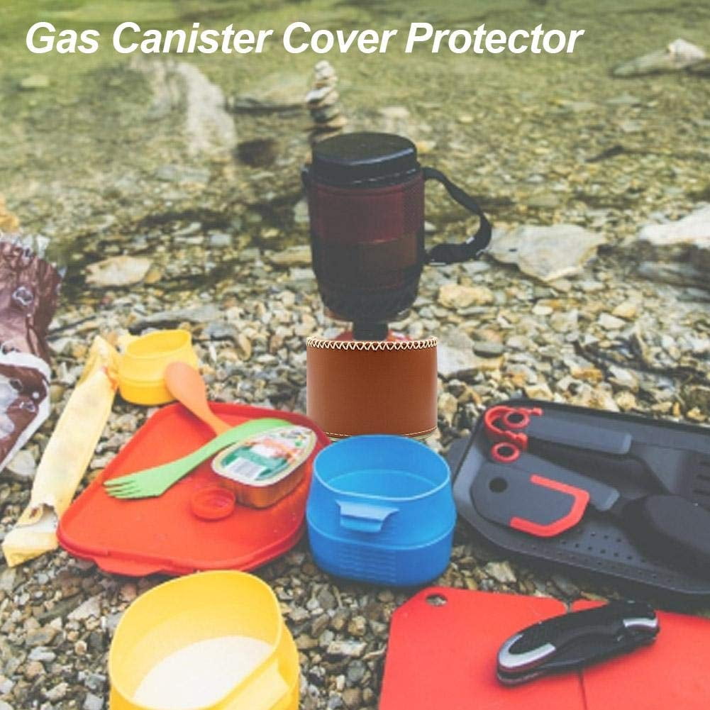 Personalized Camping Gas Cover, Genuine Leather Fuel Canister Protector, Camping Stove Gas Cover, Gas Canister Cover,Bushcraft Stove Cover,Leather Cover