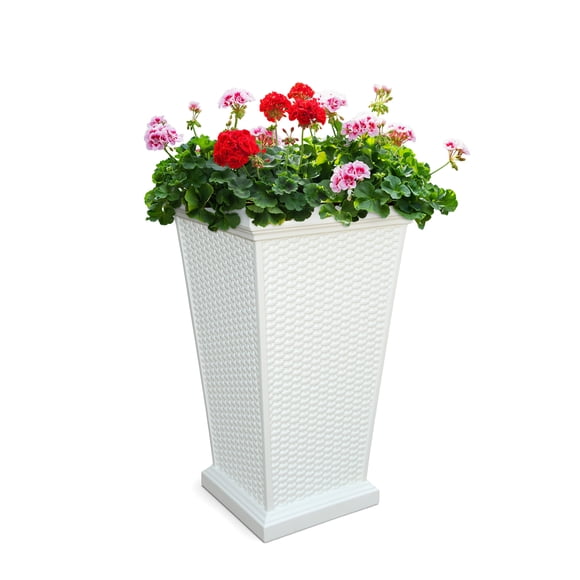 Mayne 5863-W Wellington White Tall Patio Planter, 16x16x28