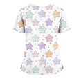 thumbnail image 4 of LHVUOA Plus Size Scrubs for Women Stretch Funny Kitty and Clouds Print Short Sleeve V Neck Working Uniform with Pockets, 4 of 4