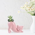 thumbnail image 5 of ADDHAT Planters Cat Ceramic Pink 1Pcs, 5 of 8