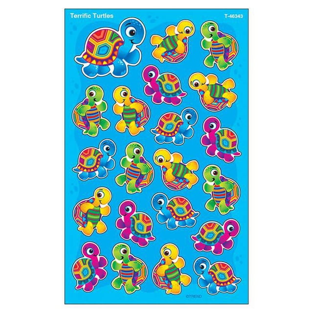 Trend Enterprises T-46343-6 Terrific Turtle Super Autocollants, Grand - Lot de 6