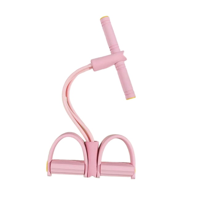 Ethern Foot Pedal Resistance Band Exercise Band Multifunction Full Body Workout Elastic Pink Four Tube
