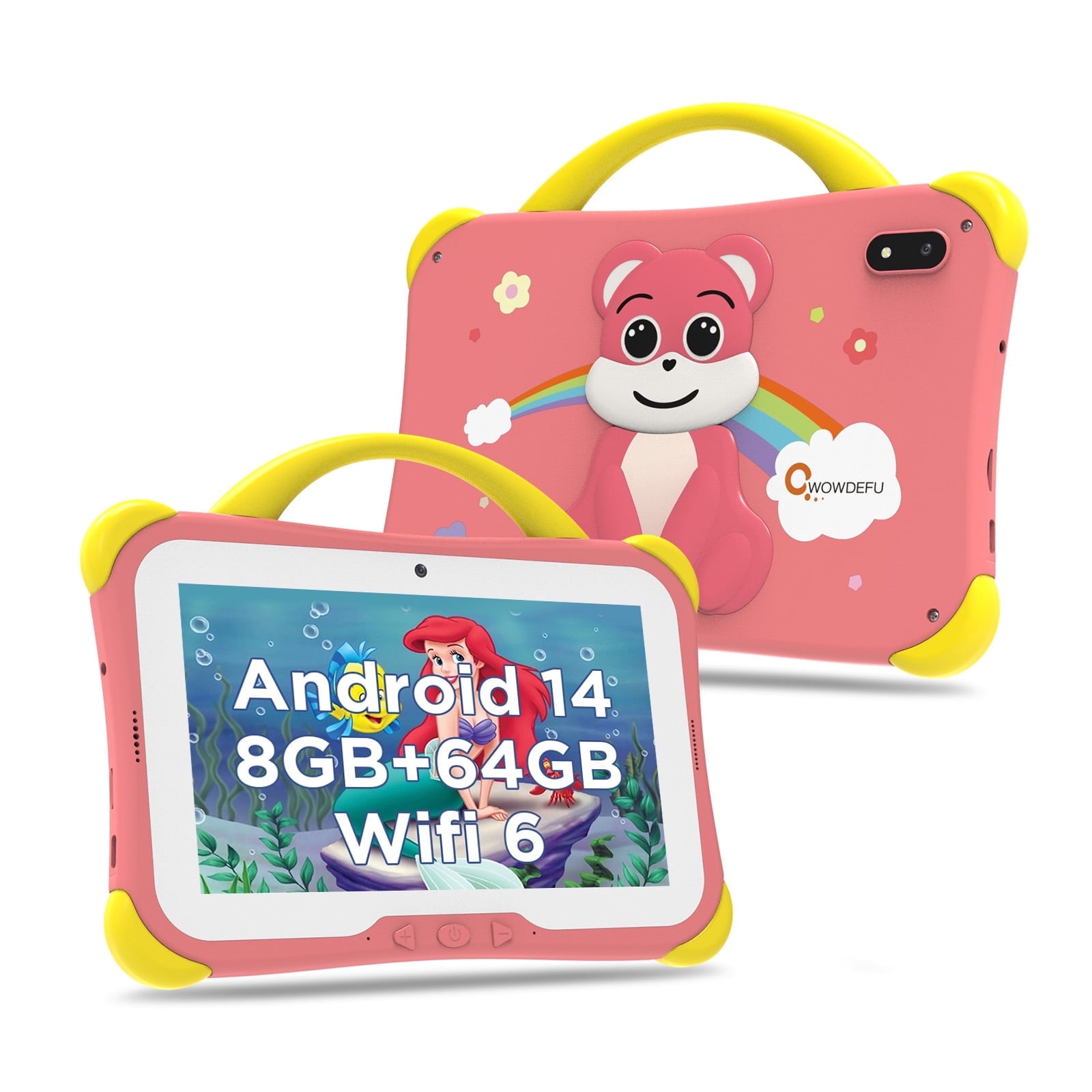 Refurbished CWOWDEFU 13960705857 Kids Tablet 8GB RAM 64GB Storage 1TB Expandable Android 14 7-Inch Pink