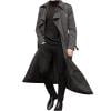 BA-men's trench coat long#Dark Gray