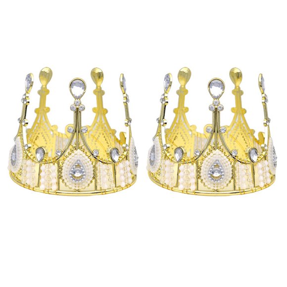 2pcs Creative Birthday Cake Decoration Crown Design Party Cake Ornaments