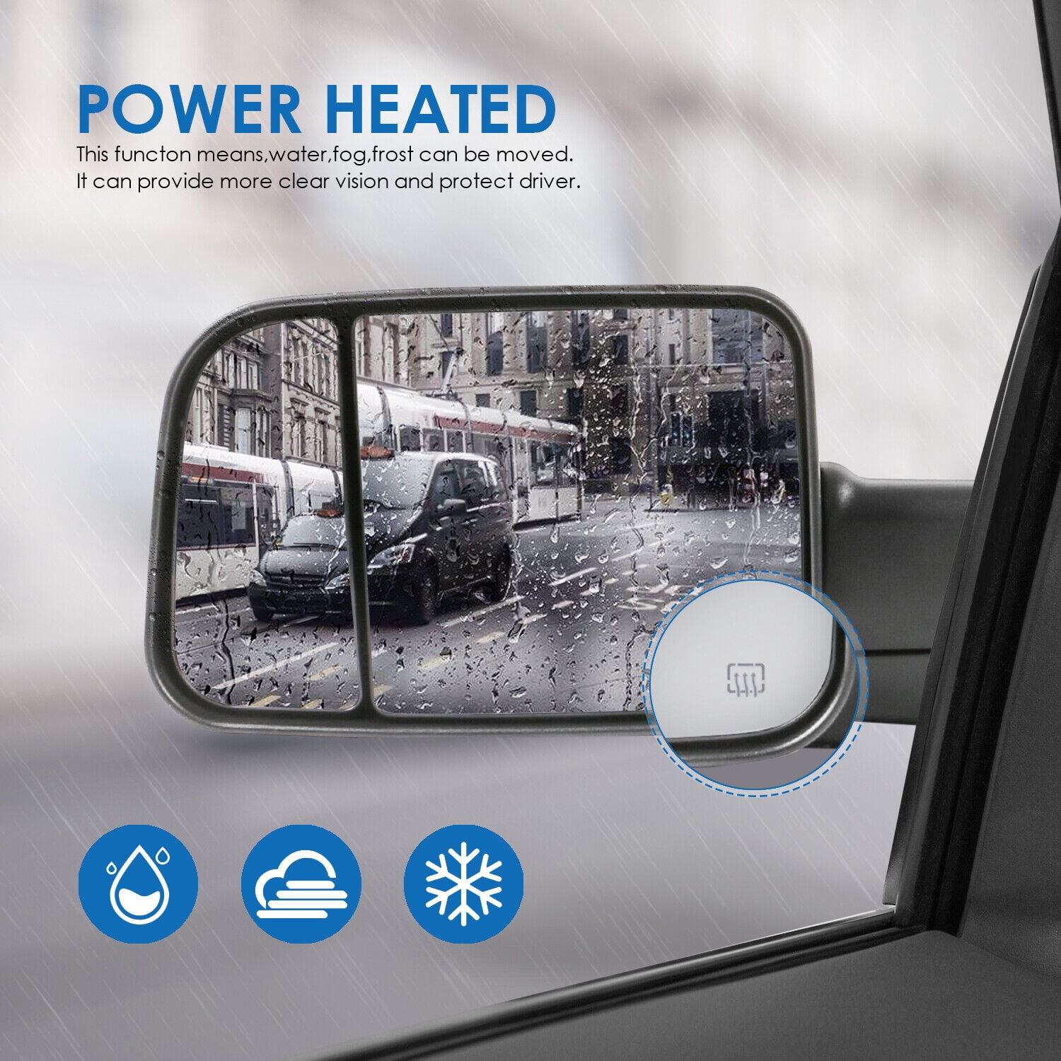 MOSTPLUS Driver Side Power Heated Tow Mirror for 2010-2018 Dodge Ram 1500 2500 3500