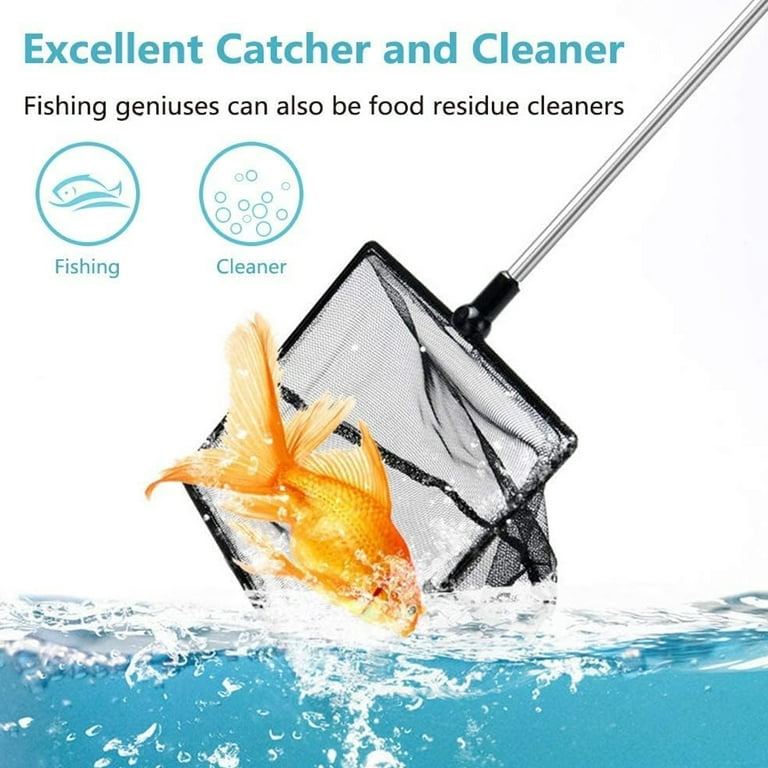 Yirtree Fishing Net Stainless Steel Retractable Handle Fish Net Durable  Fish Shrimp Catching Net for Home Outdoor