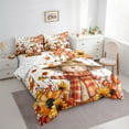 thumbnail image 3 of jejeloiu Cartoon Scarecrow 7-Piece Twin Bedding Sets,Hello Fall Bedding Comforter Set,Rustic Sunflower Maples Sheet Sets For Girls Boys,Luxury Bedroom Decor Reversible, 3 of 8