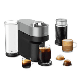 Nespresso Vertuo Pop  Deluxe Coffee and Espresso Maker by Breville with Milk Frother, Titan