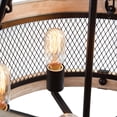 thumbnail image 5 of LNC 5-light Farmhouse Wood Drum Chandelier for Kitchen Island,Weathered White Wood & Black, 5 of 5