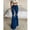 Dark blue, variant on Flare Jeans For Women Ripped Flared Jeans Womens Vintage High Waited Bell Bottoms Jeans High Waist Knees Hole Wild Chic Tassel Hem Trousers Pink S