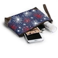 thumbnail image 6 of Leather Clutch 8 X 5. 5 In Wrist Strap And Hand Bag Easy To Carry Lightweight Waterproof And Durable Independence Day Theme Star (14), 6 of 6