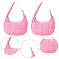 thumbnail image 1 of Bolso Mano Hombro Puffer Crescent Bag para Mujer Acolchado (Rosa) Rojo, 1 of 8